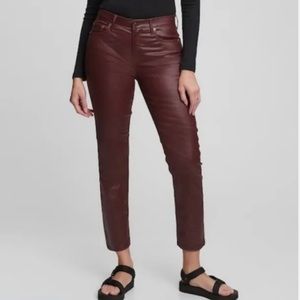 Gap midrise vintage slim jeans red wine vegan leather!